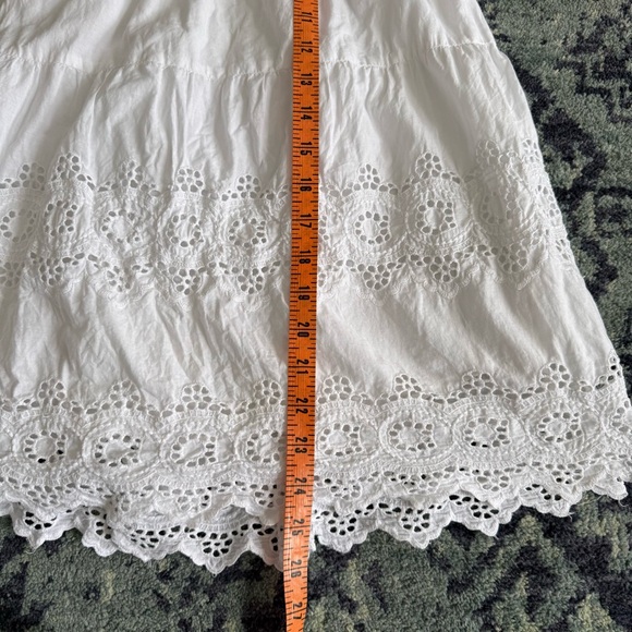 Strapless Women’s American Eagle Y2K Eyelit White Mini Dress Summer Preppy Boho - Picture 5 of 11